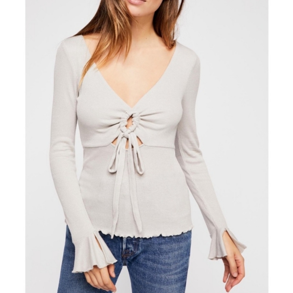 Free People Say When Tie Front Top-NWT